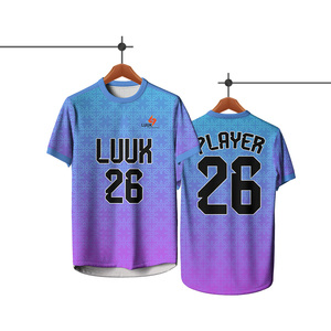 Maillot de football personnalisé LUUK, violet, imprimé par sublimation, col rond, manches courtes, évacuation de l'humidité, vêtements unisexes pour adultes - Product Image 6
