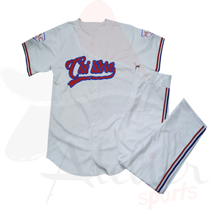 Wholesale Baseball Jerseys and <b>Pants</b> Full Sets High Quality Button <b>Down</b> Short Sleeves Pinstripes Baseball Jersey - Product Image 2