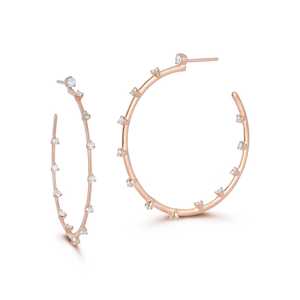 Huggie <b>Hoop</b> Earrings Everyday Wear Circle Big Medium <b>Small</b> Open Hugger Gifts 10K 14K 18K Solid <b>Gold</b> Round Cut Lab Grown Diamonds - Product Image 6