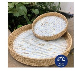 ถาดเสิร์ฟอาหารลายยุโรปทำมือประดับมุกแท้ ขายดี - Product Image 1