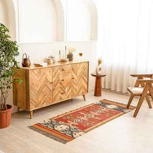 Alfombras Kilim Hechas a Mano de Yute y Lana para Sala de Estar, Dormitorio y Estudio - Product Image 3