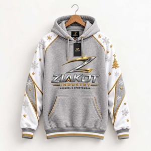 Wholesale Direct Ziakot Industry Custom Stitched Grass Green <b>Pink</b>-Black Gradient Fashion Sports Pullover <b>Sweatshirt</b> Hoodie - Product Image 3