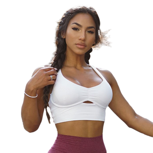Soutien-gorge de sport côtelé sans armatures à maintien élevé pour femme PIHA SPORTS, avec coussinets amovibles, extensible dans quatre directions et respirant - Product Image 4