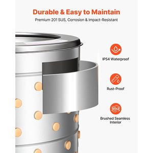 Spiumatrice Elettrica per Polli 1200W 275RPM, Tamburo da 25,6 Pollici, 158 Dita Morbide, Macchina Spiumatrice per 25 Polli, Attrezzatura per Macellazione - Product Image 4