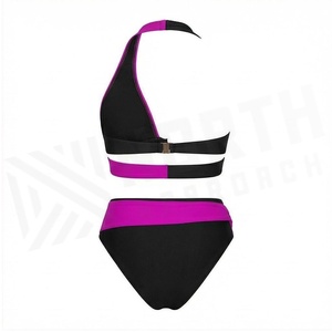 Ensemble de yoga 2 pièces imprimé papillon bleu avec finition dorée, body à col en V profond et jupe portefeuille longueur genou - Product Image 2