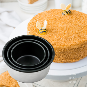 Moule à gâteau rond professionnel ATLAS STAR de 4 pouces, ustensile de cuisson antiadhésif de qualité supérieure, en alliage d'aluminium léger, gris, pour une cuisson uniforme - Product Image 4