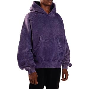 Sweat à capuche surdimensionné en molleton 100 % coton pour homme, avec logo personnalisé, style vintage délavé à l'acide - Product Image 2
