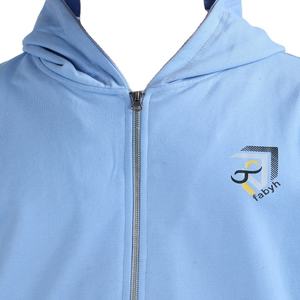 Cremallera y logotipo liso Impreso de gran tamaño en blanco Peso pesado Nuevas sudaderas con capucha de hombre de lana casual en stock para la venta algodón polivinílico - Product Image 3