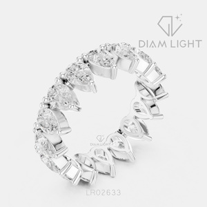 Bague de mariage en or blanc 14 carats avec diamant de laboratoire certifié IGI, taille poire 4,08 carats, bijoux fins, pour fiançailles et anniversaire - Product Image 2