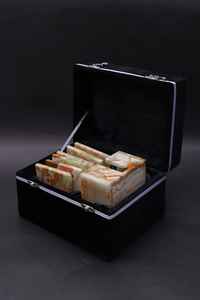 ชุดจานรองแก้วหินอ่อนสีเขียวออนิกซ์ทรงสี่เหลี่ยม ดีไซน์หรูหรา ตกแต่งบ้านด้วยหินธรรมชาติ - Product Image 2