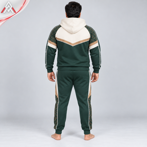 Conjunto deportivo ligero premium para hombre con capucha, cremallera, color sólido, manga larga, conjunto completo, ropa de invierno para hombre. - Product Image 3