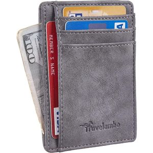 Medium Size Minimalist Leather <b>RFID</b> <b>Blocking</b> Slim <b>Wallet</b> with Front Pocket-Front Pocket - Product Image 2