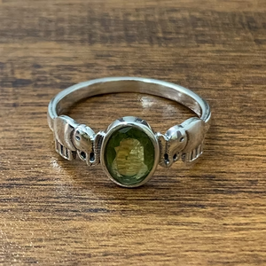 Oval Cut Peridot Animal Textured Design Silver Ring Natural Gemstone <b>Gift</b> For Everyone Daily Wear - Product Image 3