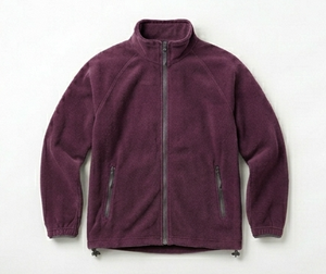 Chaqueta de Forro Polar Borgoña para Hombre, con Cierre Completo, Cuello Alto, Casual, Cortavientos, de Poliéster Tejido, para Invierno, Corte Regular - Product Image 1