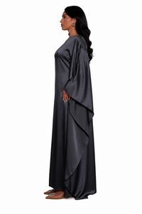 High Quality Casual Maxi <b>Kaftan</b> Abaya Dress Loose Fitting Silk Satin Fabric Anti-Wrinkle Modest <b>Women</b> outfit - Product Image 3