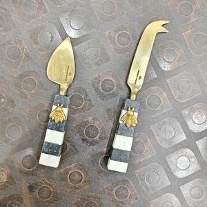 Hot Selling Stainless Steel <b>Cheese</b> Knife <b>Set</b> Marble Handle Modern Simple Design 5 Inch Dishwasher Safe Home Kitchen Use - Product Image 1