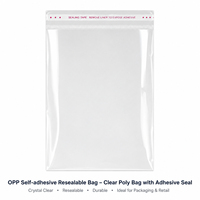 Sacs d'emballage transparents auto-adhésifs refermables Source Factory Opp