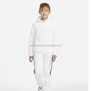 เสื้อฮู้ดแบบสวมหัวสำหรับเด็กสีขาวพร้อมกระเป๋าสำหรับใส่วิ่งฤดูหนาว - Product Image 5