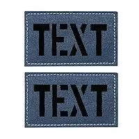 Custom Text Embroidered <b>Patch</b> Rectangle Woven Fabric <b>Sew</b>-<b>On</b> Style - Product Image 2