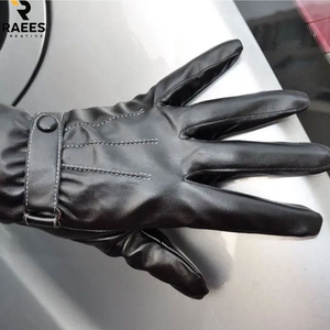 Guantes de cuero de diseño moderno para damas, cálidos para el invierno, negros, de cuero genuino, personalizados. - Product Image 4