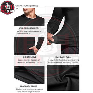 New Arrival Men's Long Sleeve T-Shirts 100% Polyester Woven Breathable Eco-Friendly Gym Workout Wear 4 Colors Casual Wear - Product Image 6
