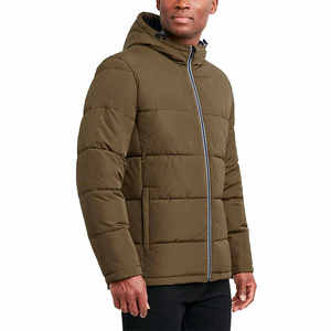 Chaqueta de plumón para hombre, talla grande, cuello alto, acolchada, de cuero, para invierno. - Product Image 6