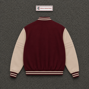 Blouson universitaire premium bordeaux pour homme avec fermeture boutonnée, coupe classique, style décontracté, col rabattu, idéal pour l'automne - Product Image 6