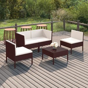 Ensemble de salon de jardin modulaire moyen en rotin PE marron - Product Image 1
