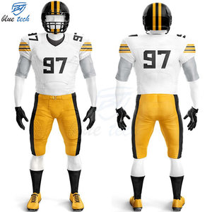Wholesale Custom American Football Uniform Sublimated Jersey Pants Set Short Sleeve Quick Dry Breathable Men's - Product Image 6