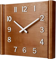 Horloge murale mécanique en bois avec affichage à aiguilles, grande décoration, cadeau idéal pour les salons, les chambres, les cafés - Retour à l'école