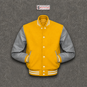 Chaqueta Varsity de Lana Amarilla Personalizable al por Mayor con Logotipo de Marca, Estilo Urbano Moderno, Look Minimalista y Elegante, Atuendo Casual Inteligente - Product Image 5