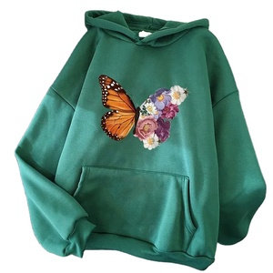 Nouvel arrivage de sweat à capuche pour femmes ensemble sweat 50 coton 50 polyester à manches longues imprimé surdimensionné pull à capuche en gros noir - Product Image 1