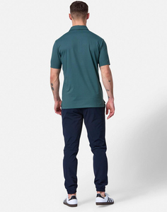 เสื้อโปโลผู้ชายสีเขียวอมฟ้า แขนสั้น ทรงปกติ สวมใส่สบาย สีพื้น ผ้าทอ - Product Image 2