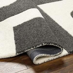 custom grey and white rug square shaped Hand Tufted Wool Rug Soft Modern Non-Slip Pet Friendly Picnic Area <b>Carpet</b> Custom Size - Product Image 1