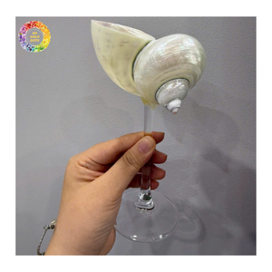 Copas de vino de lujo con forma de concha, hechas a mano, decoración vintage para mesa de boda, tazas de concha hechas a mano, tazas de cerámica de concha natural. - Product Image 2