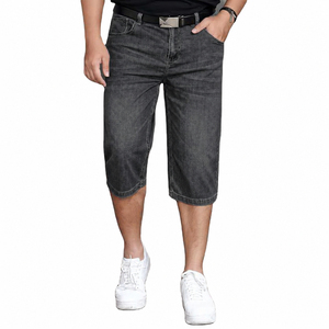 Nuevos shorts de mezclilla para hombre, talla grande, largos, con lavado ácido, transpirables, de cintura alta, cómodos, los más vendidos. - Product Image 3