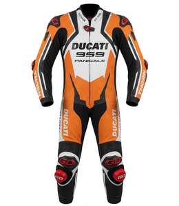 ชุดแข่งรถมอเตอร์ไซค์ Rucati Premium Leather MotoCP แบบชิ้นเดียว/ชุดจั๊มสูท พร้อม Hump Level 2 CE ผลิตตามสั่ง - Product Image 1