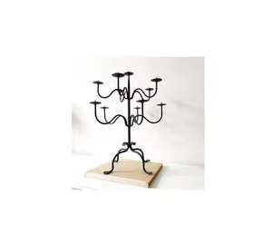 Candelabro de Hierro Negro con Múltiples Brazos, Portavelas Decorativo para Centro de Mesa de Boda, Decoración Vintage para Mesa, Soporte de Iluminación para el Hogar - Product Image 1