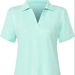 Camiseta Polo Deportiva Transpirable de Calidad de Exportación, Diseño de Logotipo Personalizable, Cuello en V, Camiseta Polo Pique para Mujer - Product Image 6