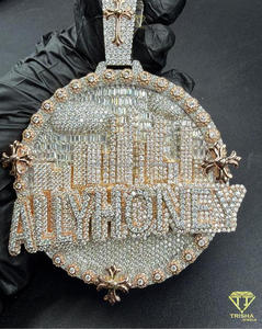 Custom ALL <b>MONEY</b> Pendant in 925 Sterling Silver with Iced Moissanite Diamonds Hip Hop Jewelry - Product Image 1