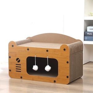 Wholesale Retro TV <b>Cat</b> <b>House</b> with Scratching Surface for Indoor <b>Cats</b> - Product Image 3