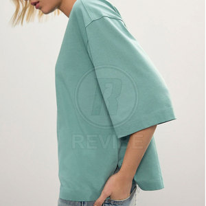 Camiseta de Verano para Mujer, Color Personalizado, Talla Grande, Corte Holgado, 100% Algodón, Transpirable, Alta Calidad, Precio Bajo, Venta al Por Mayor, Nueva Llegada - Product Image 3