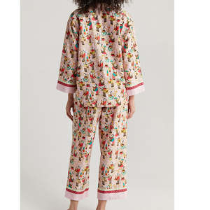 Pijamas de Invierno para Mujer, Satén de Seda, Tejido Sólido, 300g, Conjunto de 2 Piezas, Ropa de Dormir, Ropa de Noche para Mujer, Ropa de Estar por Casa, Transpirable - Product Image 2