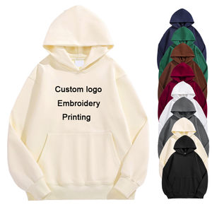 เสื้อฮู้ดดี้ผ้าฝ้ายหนานุ่ม 500gsm สำหรับฤดูหนาว ทรงโอเวอร์ไซส์  ปักโลโก้  คุณภาพสูง  สีพื้น  เสื้อฮู้ดดี้ผู้ชายผ้าฝ้ายลำลอง - Product Image 1