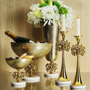 ถังน้ำแข็งคุณภาพสูงสำหรับไวน์หรือแชมเปญ พร้อมฐานหินอ่อน ช่วยรักษาความเย็นระหว่างมื้อกลางวันและงานเลี้ยงอาหารค่ำบนโต๊ะอาหาร - Product Image 1