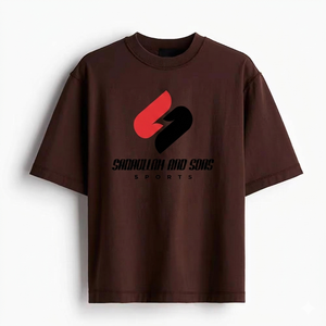 T-shirt Homme Oversize à Épaules Tombantes en Coton Lourd Coupe Ample Décontractée Streetwear Uni Manches Courtes Personnalisable Vente en Gros - Product Image 1