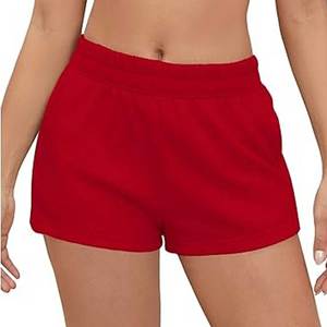 Shorts décontractés d'été pour femmes, coupe régulière, en molleton tissé, avec cordon de serrage, taille mi-haute, respirants et à séchage rapide - Product Image 2