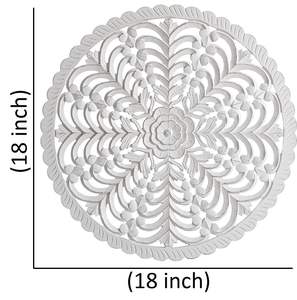 Panel de Pared |   Panel de Pared de Diseño Redondo para Sala de Estar |   Panel Decorativo para Colgar en la Pared de 18 x 18 Pulgadas, Color (Blanco) (Paquete de 1) - Product Image 2