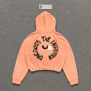 เสื้อฮู้ดซิปสีพีชลำลองทรงโอเวอร์ไซส์ สไตล์สตรีทแวร์ ผ้าฝ้ายเฟรนช์เทอร์รี่ ระบายอากาศได้ดี สไตล์ฤดูใบไม้ร่วง ใส่ได้ทุกวัน แฟชั่นทันสมัย - Product Image 6
