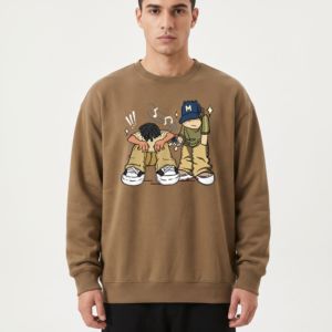Sudadera Personalizada para Hombre, Talla Grande, 100% Algodón, Cuello Redondo, Estampado de Dibujos Animados, Informal, Tejida, Transpirable, Estilo Urbano para Otoño - Product Image 5